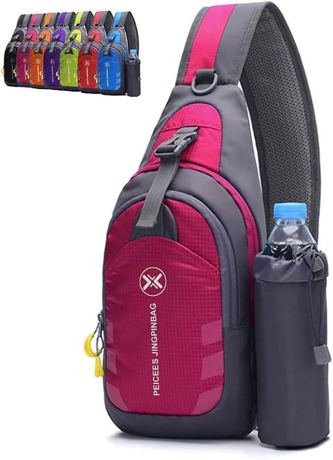 Peicees Chest Crossbody Sling Backpack Bag Travel Bike Gym Daypack for Women Men