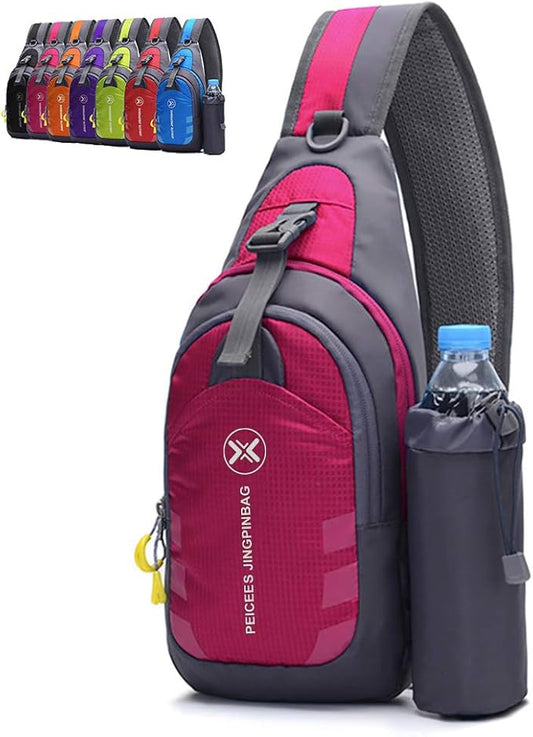 Peicees Chest Crossbody Sling Backpack Bag Travel Bike Gym Daypack for Women Men