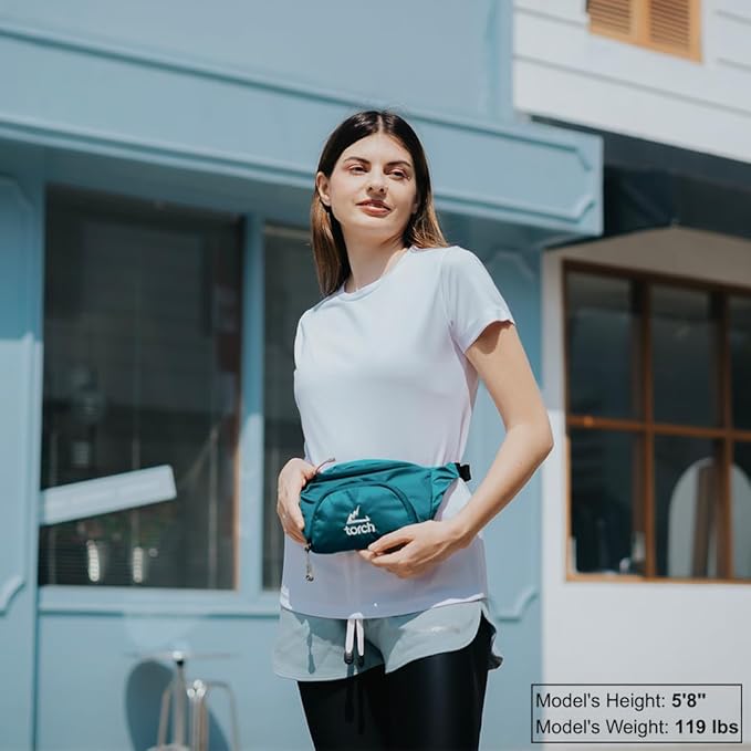 TORCH Mens Fanny Pack Crossbody - Waist Bag for Women with Compass Survival, Small Lightweight Bum Bag for Walking, Jogging, Running, Travelling - Vallejo (Tosca)