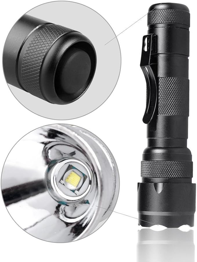 BESTSUN WF-502B Single Mode 1200 Lumens LED Flashlights, Ultra Bright L2 LED Tactical Flashlight, Waterproof Portable Small Handheld Flashlights for Camping Outdoors Walking Hunting, 2 Pack