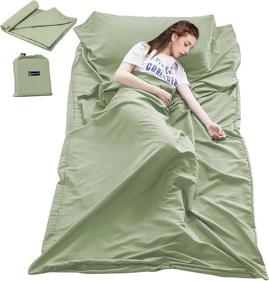 Sleeping Bag Liner Camping Sheets Travel Sheets for Hotel Lightweight Hotel Sheet Compact Sleep Bag Sack Breathable Travel Sleeping Bag for Hotels Camping Youth Picnic Adult Compact Sacks