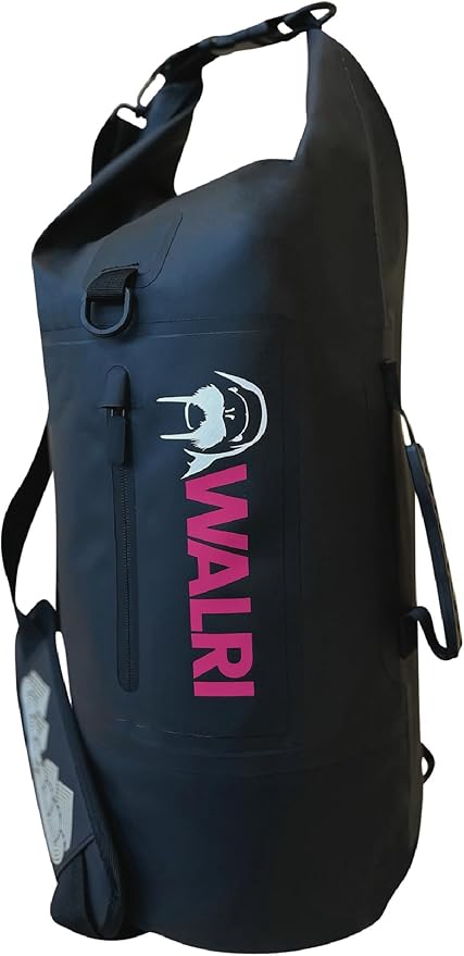 WALRI 20L Waterproof day pack for Sports, Surf, Turf and Dirt (Black)