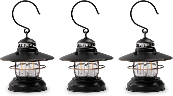 Barebones Edison Mini Lantern - Vintage Adjustable Camping Lantern - Small Lantern Lights - Outdoor Accessories and Camping Essentials
