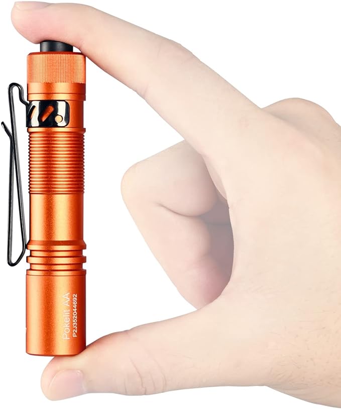 ACEBEAM Pokelit AA Rechargeable Mini Flashlight with Clip, 550 High Lumens Pocket EDC Flashlight, Super Bright Small Flashlight, 90+ High CRI Led Flashlight for Camping, Hiking, Everyday Use(Orange)