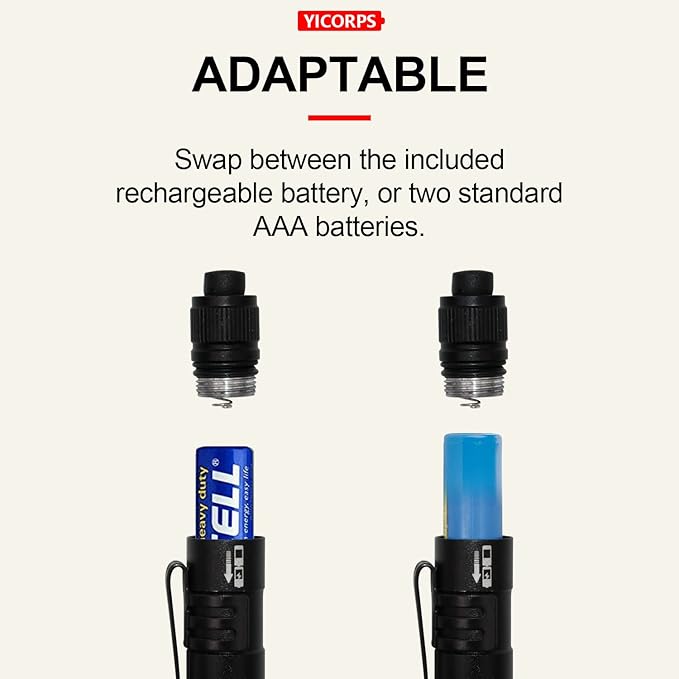 Rechargeable Pen Light Flashlight 300 Lumens 3 Lighting Modes Handheld Pocket Small Flashlights with Clip, Zoomable Waterproof Perfect for Emergency, Inspection, Repair, Camping