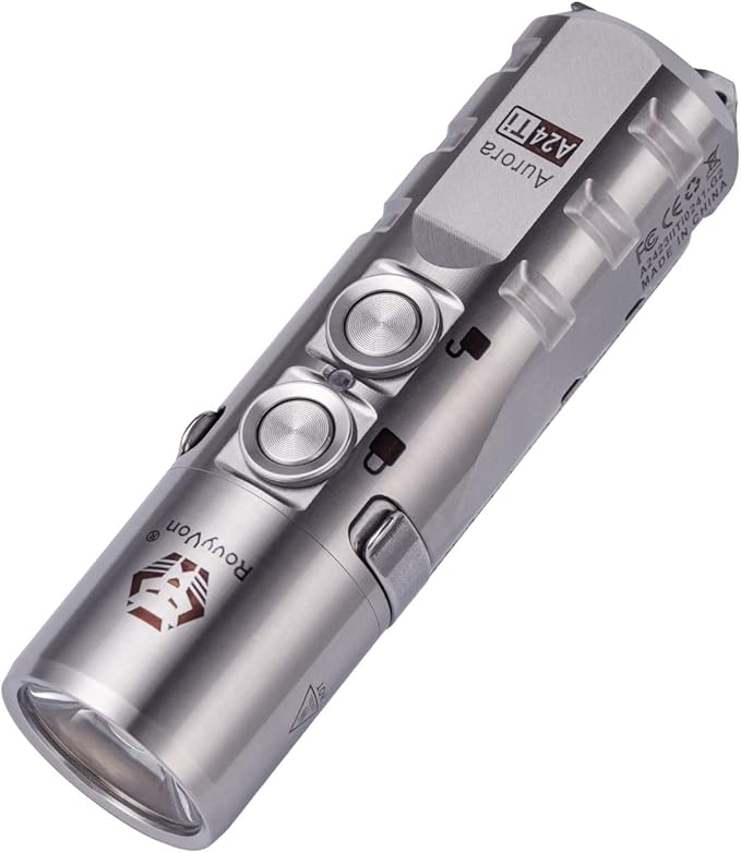 RovyVon Aurora A24 G2 Titanium LED Flashlight,1000 Lumen Pocket Flashlight with Lockout Mode,Rechargeable EDC Flahlight,7 Modes,Water Resistant for Everyday Carry, Hiking, Camping