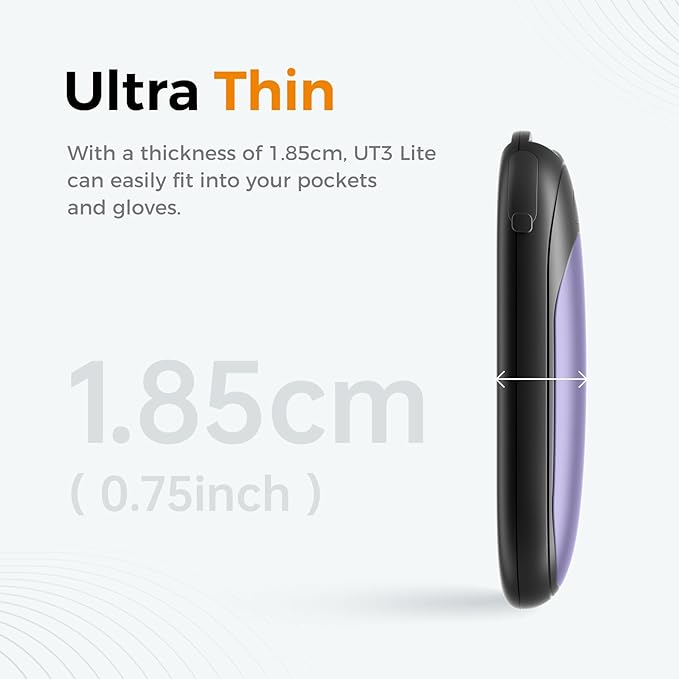 OCOOPA 2in1 Magnetic Rechargeable Hand Warmers, Electric Pocket-Sized Handwarmers, Light Sleek Stylish, UL Certified, 3 Heat Settings, Electronic Gifts for Men, Women Purse Must Haves, UT3 Lite