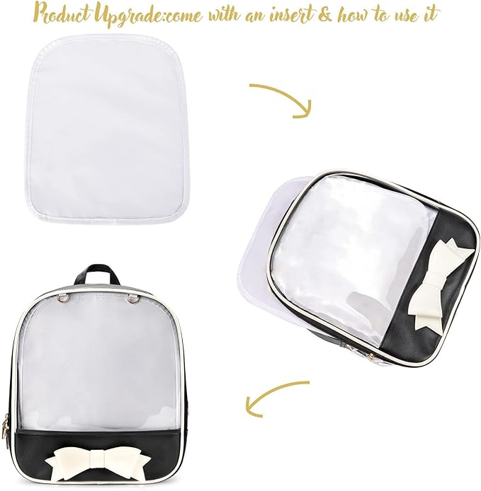 STEAMEDBUN Ita Bag Backpack Bowknot Kawaii Pin Display Backpack Bag with Insert