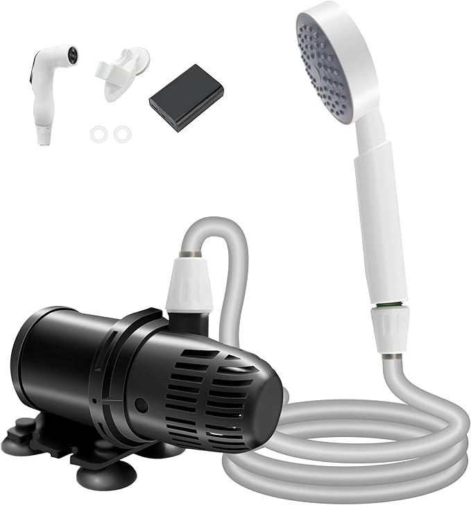 VINTEX Portable Camping Shower, Portable Shower with USB Rechargeable Battery, Outdoor Shower for Hiking, Traveling, Pet Bath