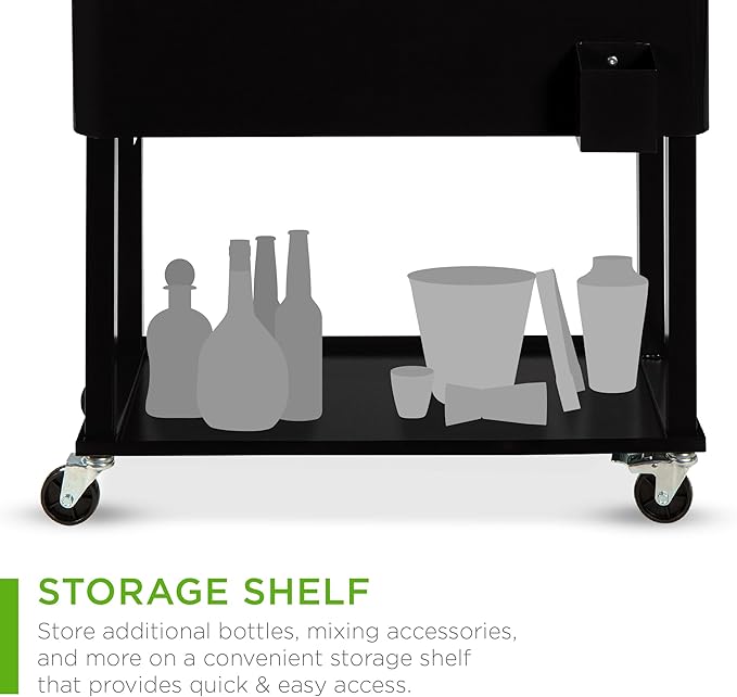 Best Choice Products 80-Quart Outdoor Steel Rolling Cooler Cart w/Ice Chest, Bottle Opener, Catch Tray, Drain Plug, Locking Wheels