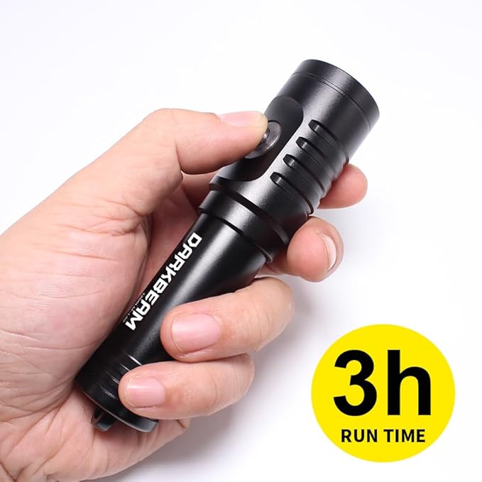 DARKBEAM Diving Wrist Flashlight Rechargeable, Underwater Dive Lights Scuba Gear, L2 Super Bright Flashlights LED 1200 Lumen, Water Resistant Handheld Torch Battery-Powered for Camping, Emergency