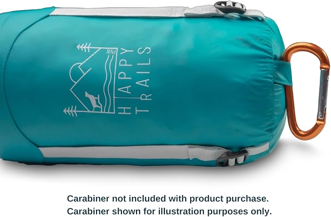 Glacial Blue Ultralight Dog Sleeping Bag with Packable Bed for Hiking, Camping and Outdoor Travel - Medium Size