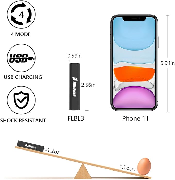 Mini Flashlight,Small Led Flashlight,Samll Handheld Rechargeable Mini EDC Flash Lights Tactical 4 Modes Waterproof Pocket Torch for Camping,Outdoor, Emergency, BigCheck Mini Flashlights【3 Pcs】