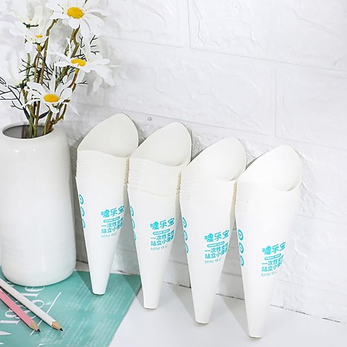 Ciieeo Portable Toilet 30Pcs Disposable Female Urination Device Paper Pee Funnel Women Portable Female Urinal Funnel Standing Pee for Pregnant Wounded Travel Camping Outdoor Activities Go Girl