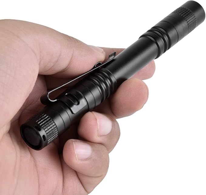 10 Pieces Mini Small LED Flashlight Handheld Pen Light Flashlights with Clip Led Pen Pocket Light Torch for Camping Outdoor Home