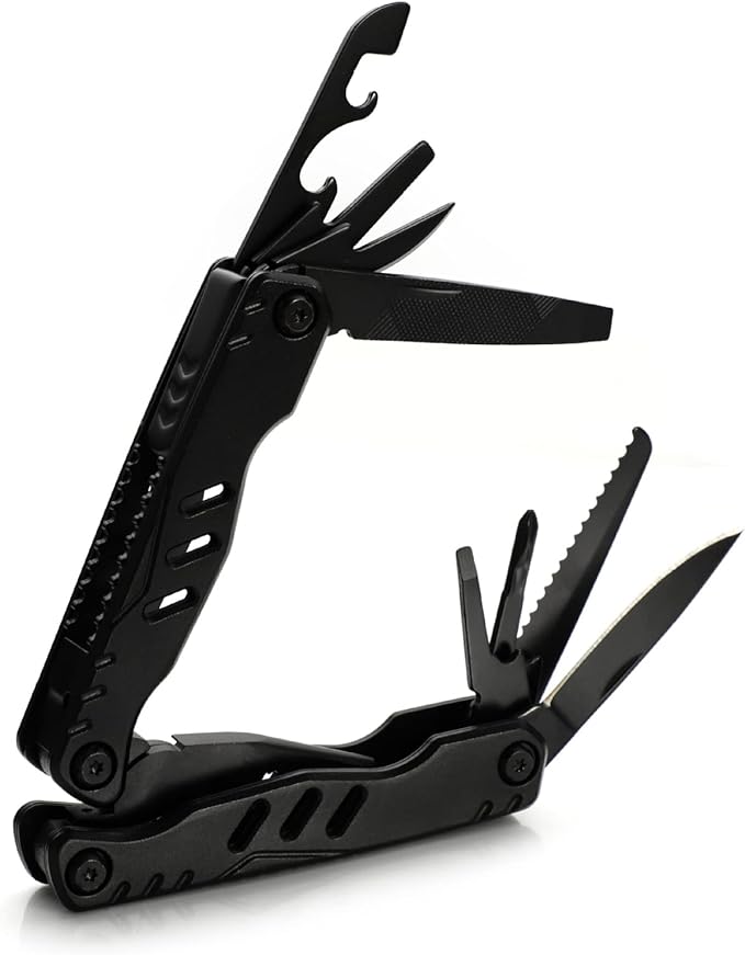 All In One Tool Multi-tool 13-in-1 Multitool Needle Nose Plier, Stripper, Wire Cutter,Bottle Opener,Can Lifter,Cross Screwdriver,Saw Blade For Outdoor, Survival, Camping, Hunting and Hiking