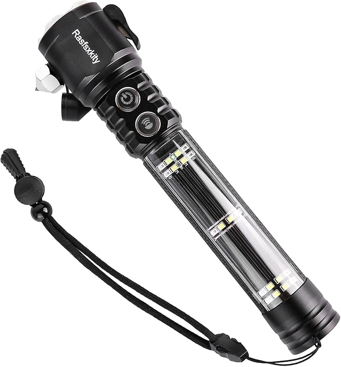 Multi-Function Emergency with Window Breaker and Seatbelt Cutter, LED Flashlight, Strobe SOS Beacon,Mobile Power,Alarm Rescue, 2024 Version,for car,Outdoor,Hiking, Fishing, Dog Walking