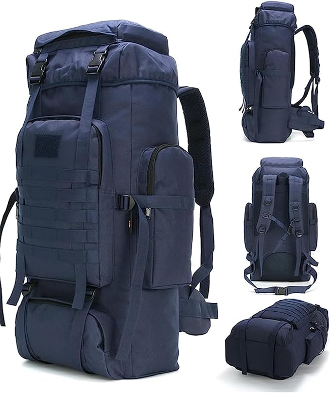 70L Camping Hiking Military Tactical Backpack Outdoor Water-Repellent Adjustable Sport Bags