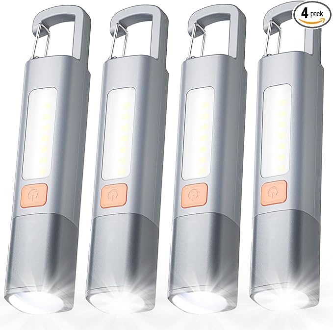 Rechargeable LED Flashlights High Lumens, 20,000 Lumens Super Bright Flashlight with USB Cable and Hook, 3 Modes, Waterproof Flash Light Handheld Powerful Flashlight for Home Camping - 4 Pack