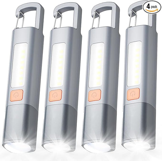 Rechargeable LED Flashlights High Lumens, 20,000 Lumens Super Bright Flashlight with USB Cable and Hook, 3 Modes, Waterproof Flash Light Handheld Powerful Flashlight for Home Camping - 4 Pack