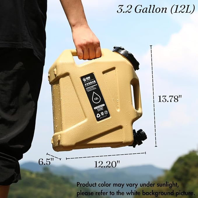Water Container with Spigot - 2.6Gallon/3.2Gallon Water Jug Portable Camping Water Tank BPA Free - Emergency Water Storage for Camp Outdoor Hiking