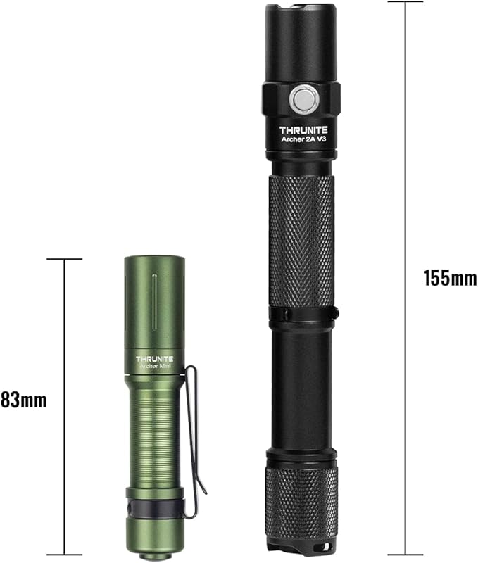 ThruNite EDC Flashlight Archer Mini, 405 Lumens Tail Switch LED Flashlight, USB C Rechargeable Little Pocket Penlight for Camping, Outdoor, and Emergency - Dark Green Cool White