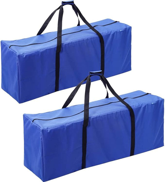 Sports Duffle Bag - Extra Large Travel Duffel Luggage Bag with Upgrade Zipper, Sturdy & Water Resistant, Black (Blue 45inch 2Pack)