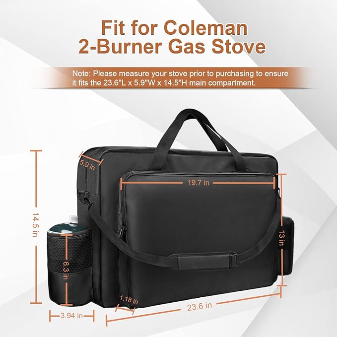 Premium Camp Stove Carry Case with 0.4 inch Thicken Pearl Foam, Excellent Protection for Coleman 2-Burner Gas Stove