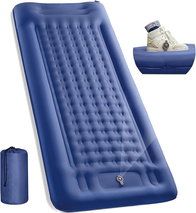 Sleeping Pad for Camping 5 Inch Ultra-Thickness Inflatable Camping Sleeping Pad with Pillow Built-in Pump,27.55" W Camping Air Mattress for Backpacking Hiking,Traveling,Tent,Home