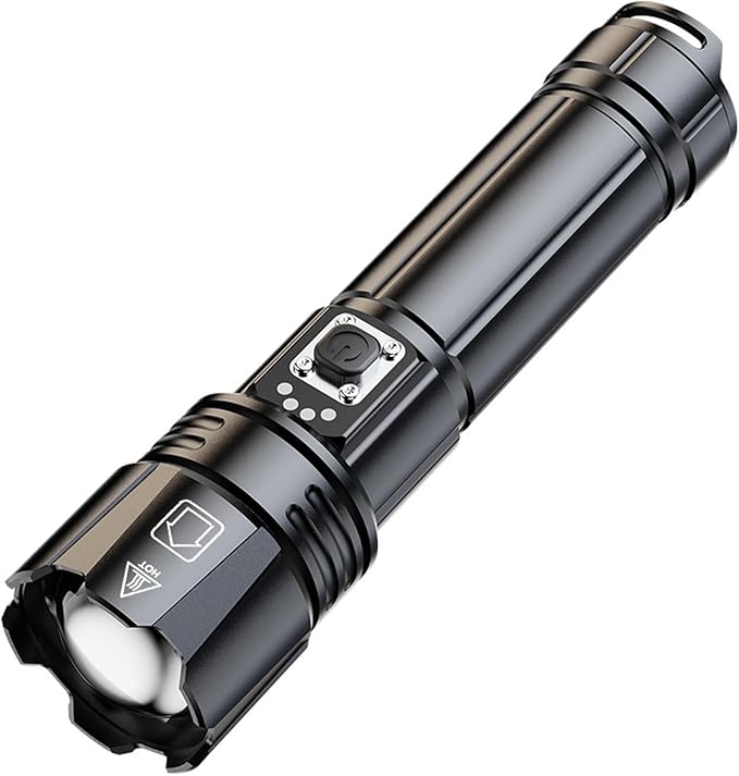 LED Torch Rechargeable Flashlight with High Lumens, High Powered Torches, Powerful Handheld Tactical Flashlight for Emergency Camping Hiking Gift