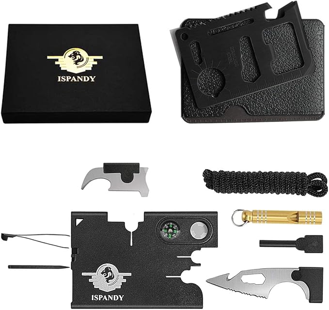 Gift for Men Dad 18 IN 1 Credit Card Multitool Survival Tool EDC Pocket Tool Set- Gifts for Fathers Men Gadgets Stocking Stuffers for Men