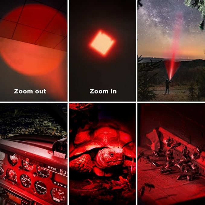 10 Pack Red Light Flashlight, 1 Mode Red LDE Flashlight Red Flashlight for Astronomy, Night Observation and Outdoor Activities