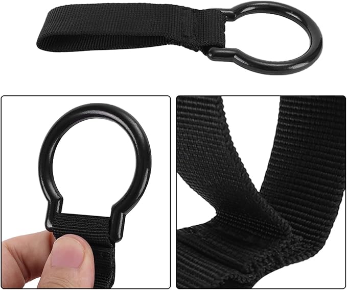 Flashlight Holder Nylon Flashlight Metal Ring Support Detachable Outdoor Torch Ring Holder Be Connected to the Vest All Molle Systems and Belts to Use for Camping