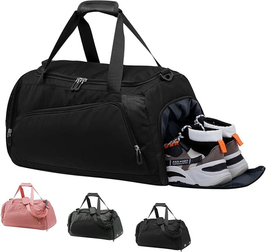 HUA ANGEL Waterproof Gym Bag with Shoe & Wet Compartment Large Capacity Sports Duffel Bag Men Women Travel Fitness Workout
