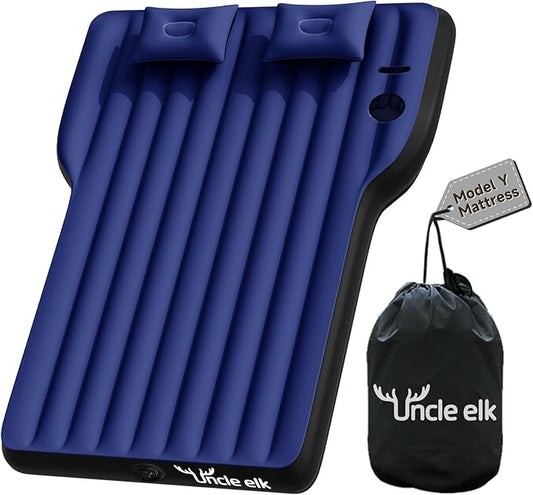 Model Y Mattress for Tesla: Inflatable SUV Mattress for Portable Camping Mattress Foldable Air Mattress with Air Pump and Storage Bag for Tesla Model Y and SUV Travel, Navy