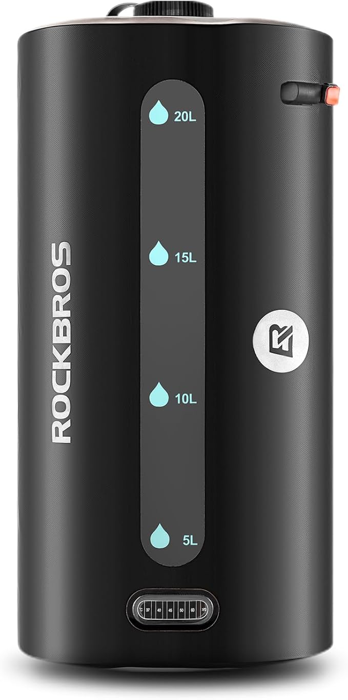 ROCKBROS Portable Shower for Camping Shower Bag 5 Gallons/20L Large Capacity Shower Bag for Camping Gear Solar Shower Bag for Camping Outdoor