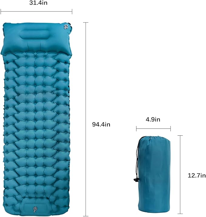 Moisture-Proof & Waterproof Portable Air Mattress for Hiking/Camping/Picnic, Nylon Connectable Outdoor Air Cushion Sleeping Pad for Sightseeing/Backpacking/Trekking