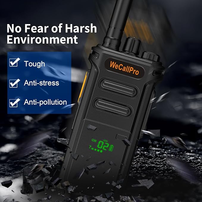 10W Long Range Walkie Talkies for Adults with Digital Display Remaining Battery GSMR Radio Handheld with Flashlight for Hiking Camping Rechargeable Two Way Radio WCP02 (Only One Pack)