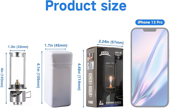 BRS Outdoor Propane Butane Gas Lantern Lamp Candle Lamp Portable Camping Tent Lantern Glass Mantle Lantern for Outdoor Hiking Picnic Emergency Lantern (BRS-55 2pcs)