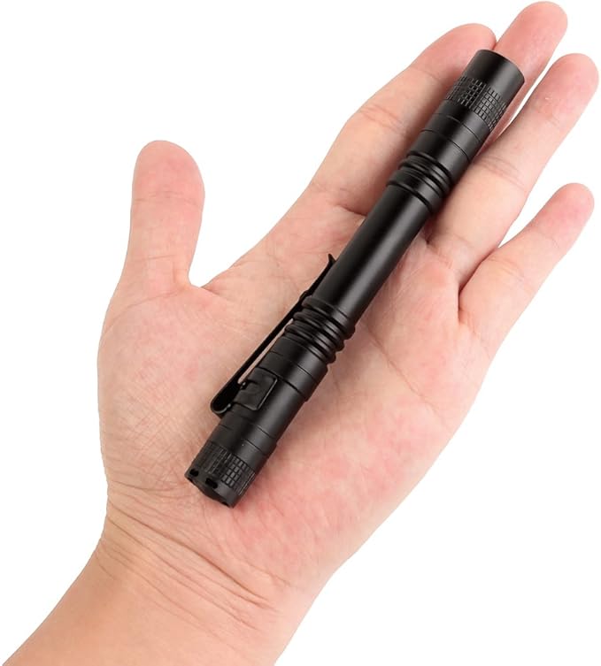 10 Pieces Mini Small LED Flashlight Handheld Pen Light Flashlights with Clip Led Pen Pocket Light Torch for Camping Outdoor Home