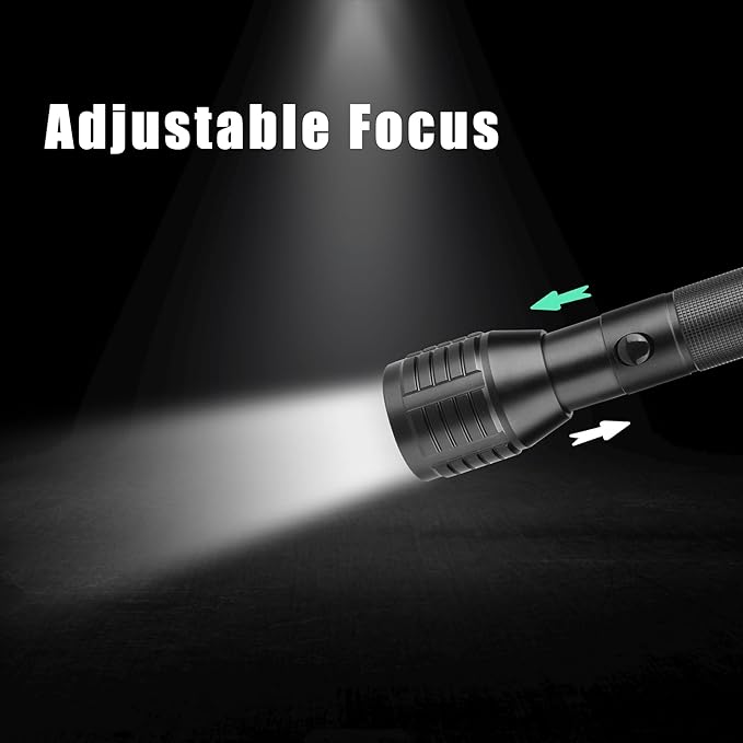 4 D-Cell Flashlight Battery Powered(Batteries not Included), 3 Modes & Zoomable, Ultra Bright Big Flashlights