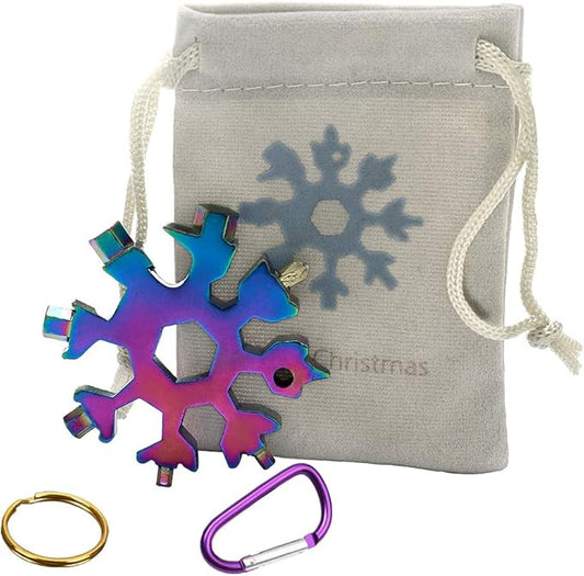 18-in-1 Snowflake Multi-Tool Screwdriver, Stainless Steel 18-1 Multitool Snow Tool (Aurora)