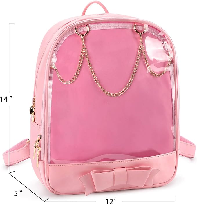 STEAMEDBUN Ita Bag Backpack Bowknot Kawaii Pin Display Backpack Bag with Insert
