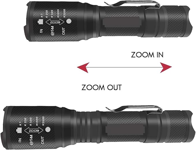 2 Pack Tactical Flashlight,Ultra Bright 3000 Lumens Zoomable 5 Light Modes LED Flashlights for Camping Hiking Emergency, Hurricane, Power Outage,