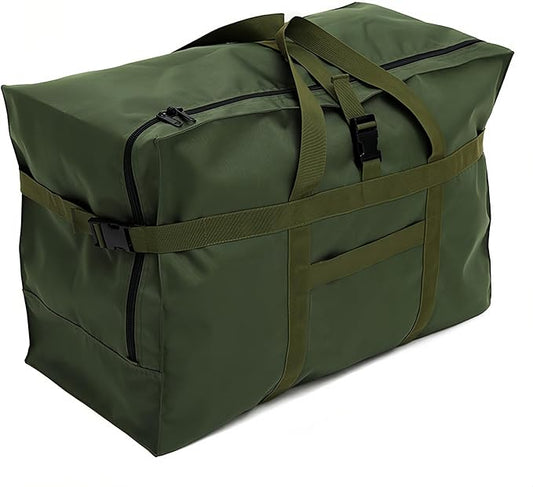 Large Duffel Bag, Waterproof Carry on Weekend Overnight Storage Bag over Luggage for Airline, Travel, Camping, Moving