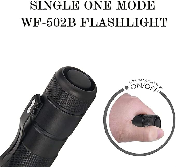 ULTRAFIRE WF-502B Tactical Flashlight with Holster, Single Mode 1000 Lumens LED Flashlight with Duty Belt Holster, Bright Small EDC Flashlight with Torch Case Holder Pouch (Battery Not Included)