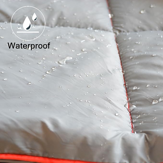 Camping Blanket, Puffy Waterproof Travel Blanket, Warm Cozy Picnic Blanket, for Outdoors, Travel, and Mountain.(Grey, 55" x 39")
