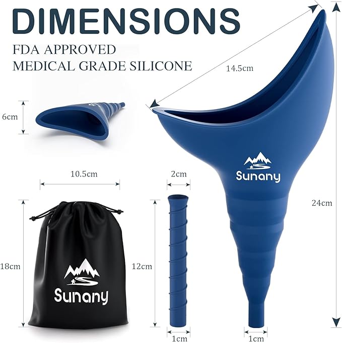 Female Urination Device, Reusable Female Urinal Silicone Women Pee Funnel Allows Women to Pee Standing Up, Portable Womens Urinal is The Perfect Companion for Camping,Outdoor,Travel