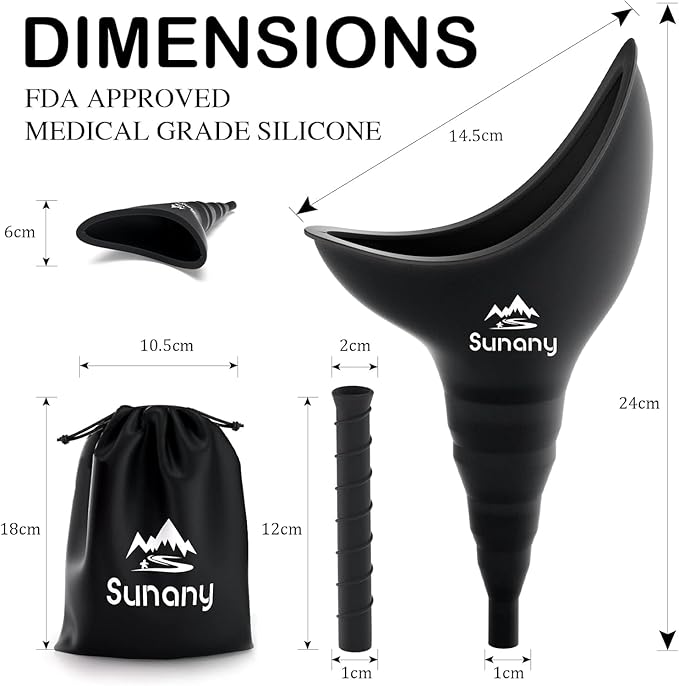 Female Urination Device, Reusable Female Urinal Silicone Women Pee Funnel Allows Women to Pee Standing Up, Portable Womens Urinal is The Perfect Companion for Camping,Outdoor,Travel