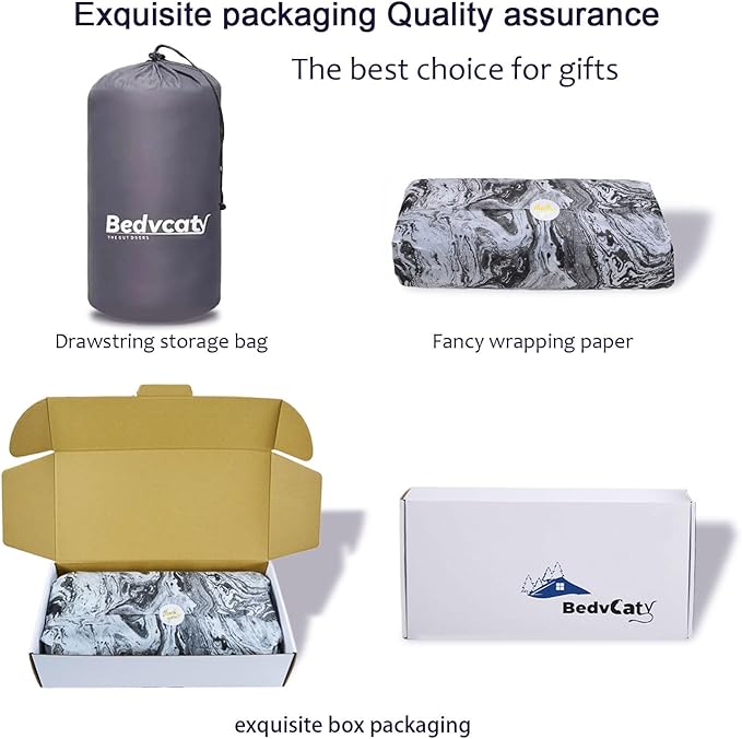Camping Blanket, Puffy Waterproof Travel Blanket, Warm Cozy Picnic Blanket, for Outdoors, Travel, and Mountain.(Grey, 55" x 39")